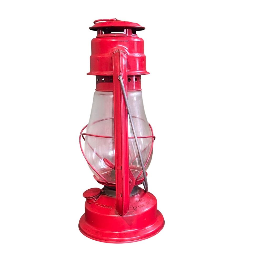 Vintage Red Globe Brand No 707 Kerosene Lantern Worldlight Hong Kong - Picture 5 of 6